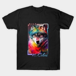 Wollf  Animal Discovery Adventure Nature Planet Earth Paint T-Shirt